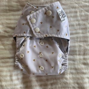 Starry Cloth Diaper - White and Gold
